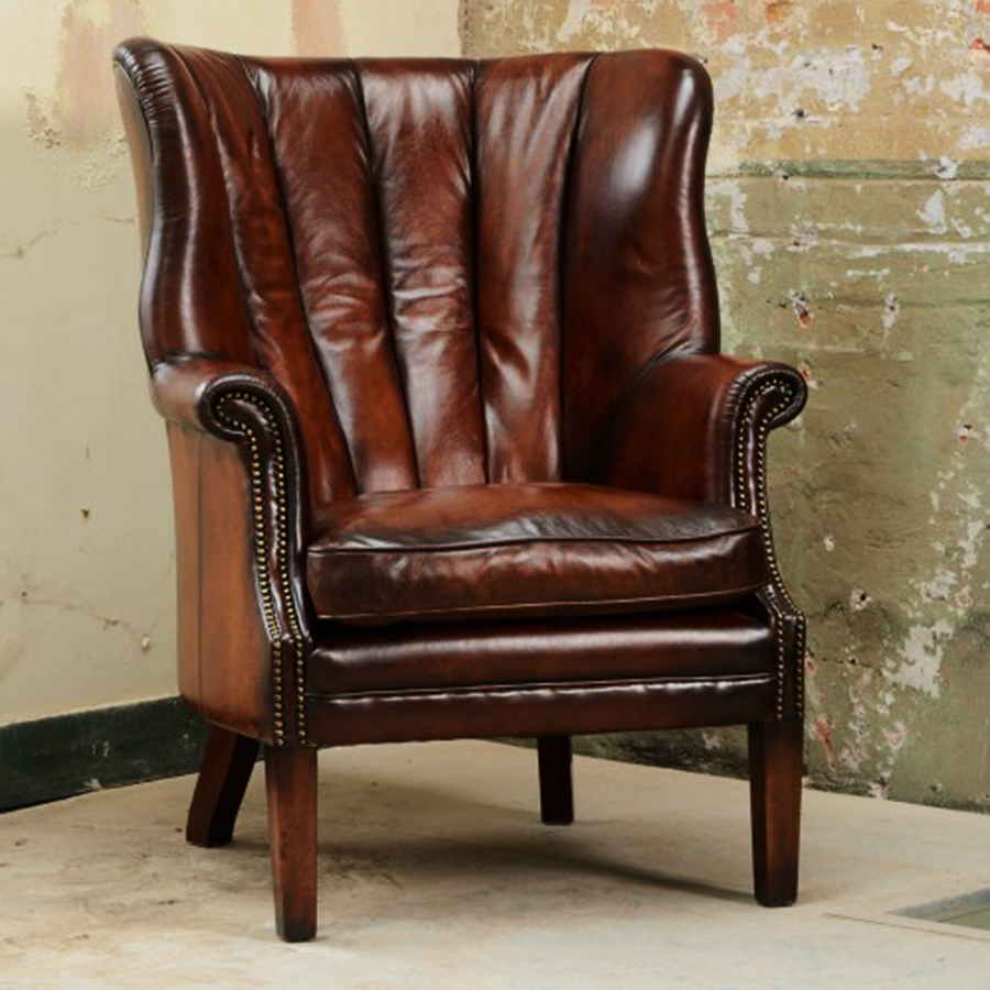 Contrast Upholstery Beardsley High Back Wing Chair